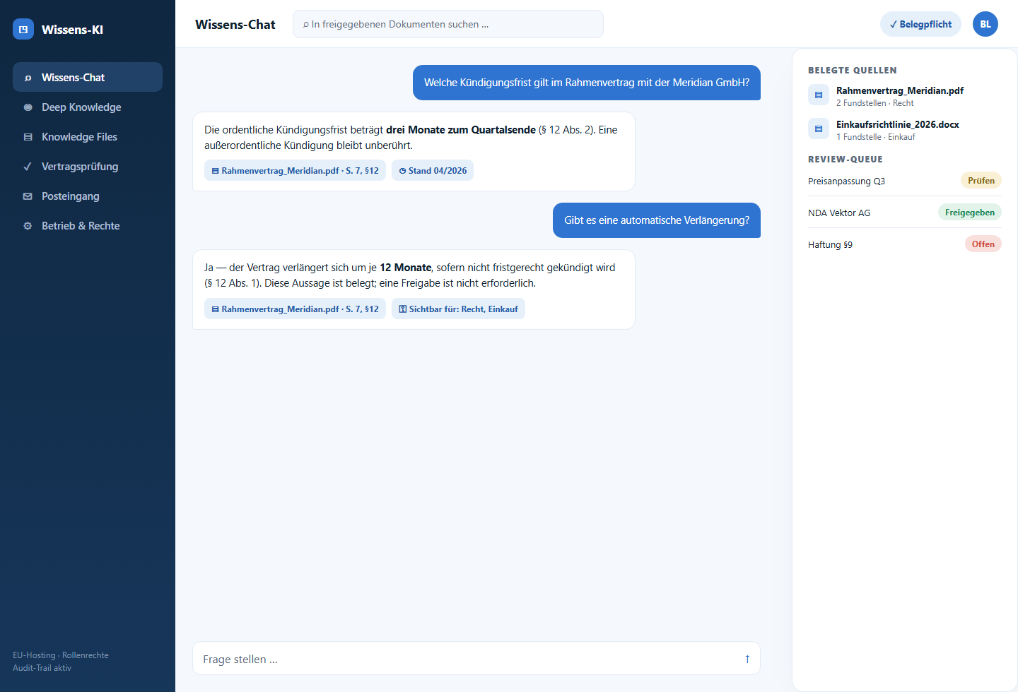 Beispiel-Screenshot einer modernen Bauplattform-Oberfläche
